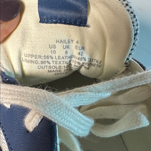 Lauren Ralph Lauren Navy and White Hailey Canvas & Leather Sneakers size 10 - Picture 7 of 7